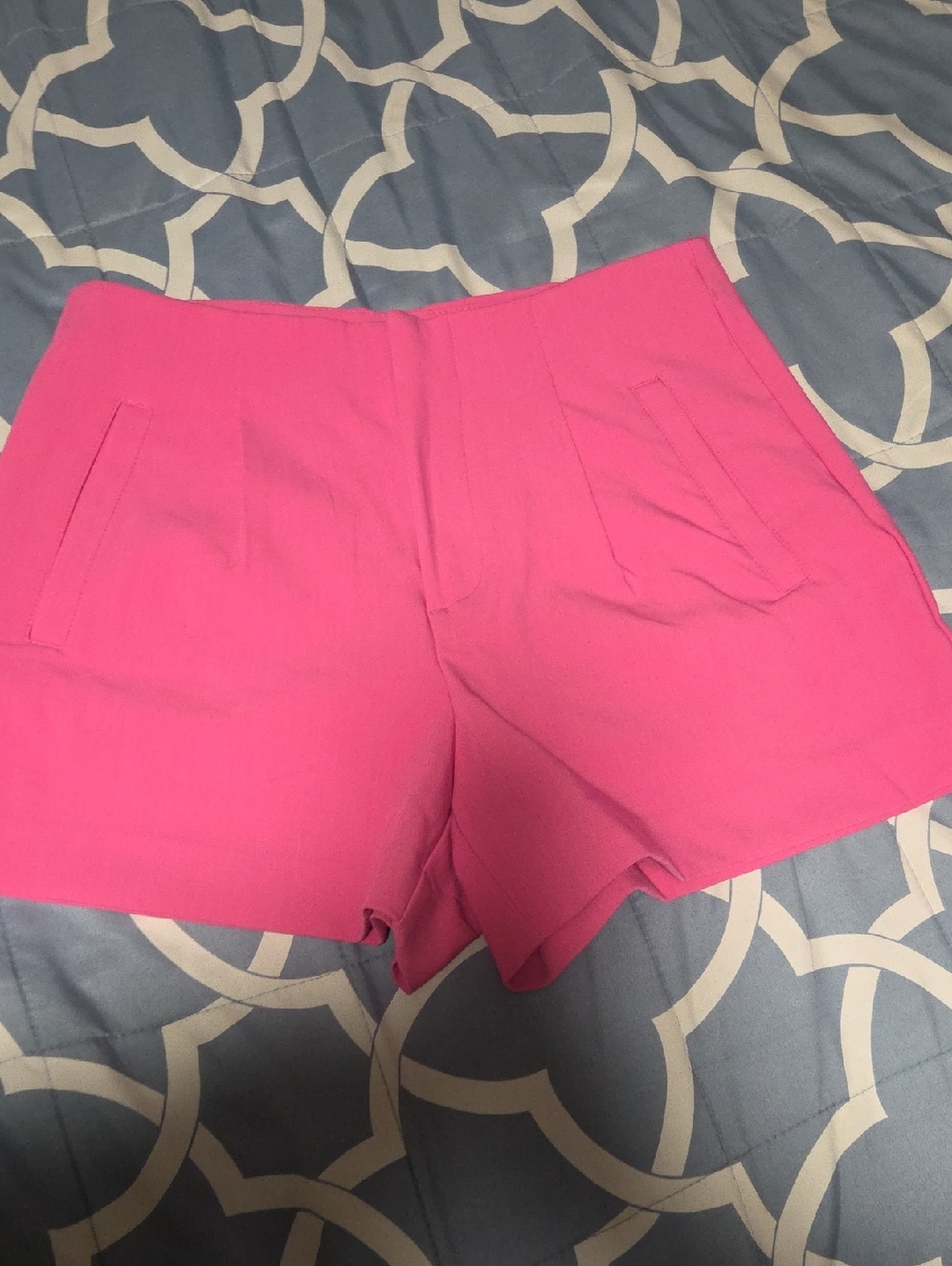 High-Rise Hot Pink Women's Tailored Shorts